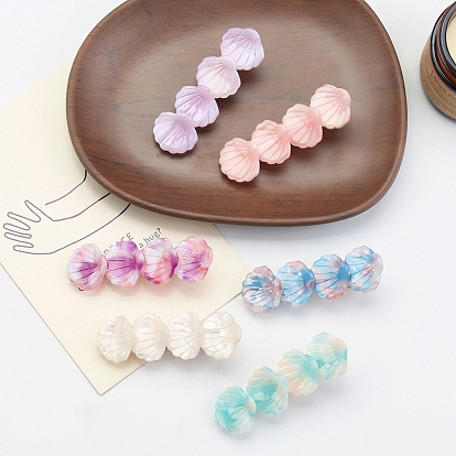 Shell Shape Cellulose Acetate Alligator Hair Clips, Hair Accessories for Girls
