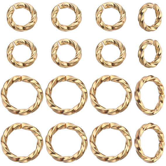 200шт 2 стили латунные открытые соединительные кольца для плетения кольчуги, долговечный, твист кольцо