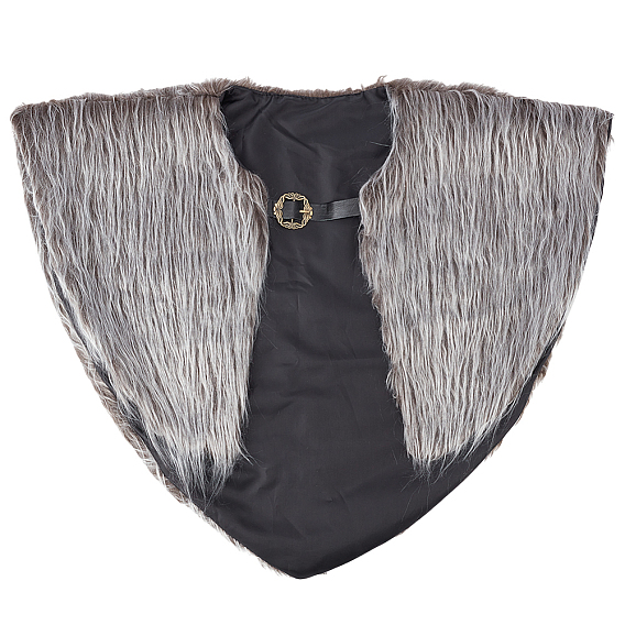 Воротник из искусственного меха в стиле викингов с пряжкой для ремня., средневековый рыцарский наплечник воинский плащ