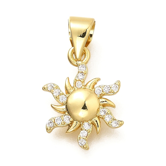 Подвески из микрофибры в форме солнца из латуни с кубическим цирконием, без кадмия и без свинца, долговечный, стойки покрытие