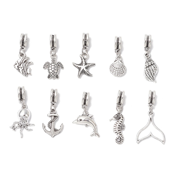 Подвески из сплава в тибетском стиле с морской тематикой