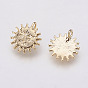 Long-Lasting Plated Brass Charms, Sun, Nickel Free, Real 18K Gold Plated