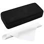 1 Étuis à lunettes rectangulaires en fer et velours, avec chiffon de nettoyage pour lunettes en fibre de daim pc