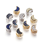 Messing Diacharme, mit Druzy Harzcabochons, Mond