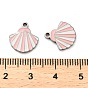 304 Stainless Steel Enamel Charms, Stainless Steel Color, Shell Charm