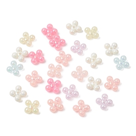 Непрозрачные акриловые бусины с УФ-покрытием, цветок, с покрытием AB цвета