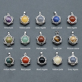 Natural/Synthetic Gemstone Pendants, Star of David, Platinum