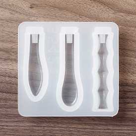 DIY Drop & Bamboo Stick Handle Silicone Molds, Resin Casting Molds, For UV Resin, Epoxy Resin Mini Cutlery Craft Making