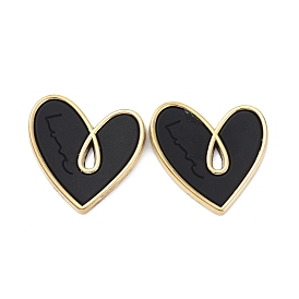 Heart Alloy Spray Painted Pendants, Golden