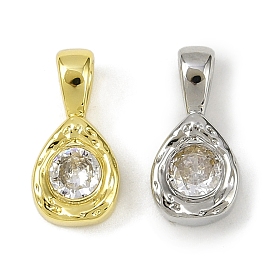 Подвески из латуни с прозрачным фианитом, без кадмия, без никеля и без свинца, слезинки, долговечный