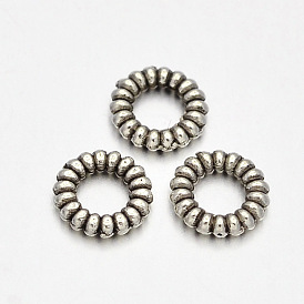 Bague en alliage de style tibétain perles d'espacement, 6x1mm, Trou: 3mm