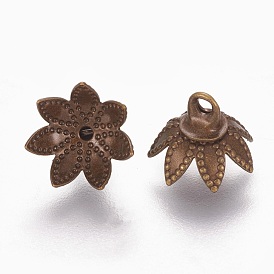 Латунная бусина, для стеклянной глобусной бутылки, 7-лепестков цветка