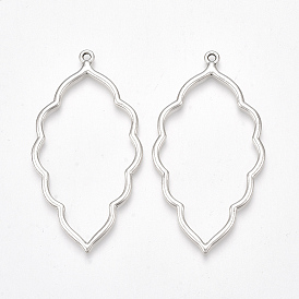 Тибетский стиль сплава открытой задней рамкой большие подвески, для diy уф смолы, эпоксидная смола, Прессованные цветочные украшения, без кадмия и без свинца, лист