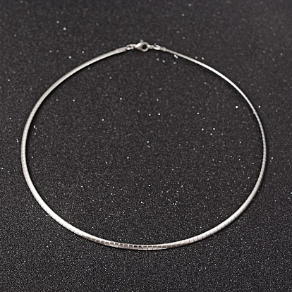304 collares de cadena de acero inoxidable, con cierre de langosta, 17.7 pulgada (45 cm), 3 mm