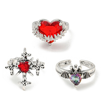 Кольцо-солитер из цинкового сплава со стразами, открытое манжетное кольцо для женщин