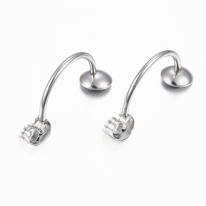 Ion Plating(IP) 304 Stainless Steel Ear Nuts, Friction Earring Backs for Stud Earrings, with Tray