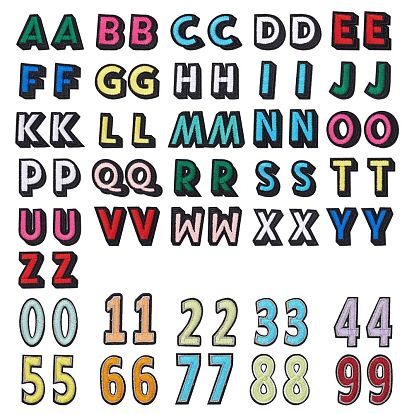 EDV-Sticktuch Eisen auf Flecken, Kostüm-Zubehör, Applikationen, Alphabet, Buchstabe & Zahl