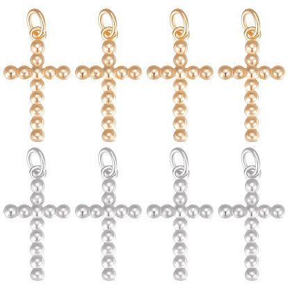 16шт 2 подвески из цветной латуни, религия крест прелести, с открытыми кольцами прыжковых