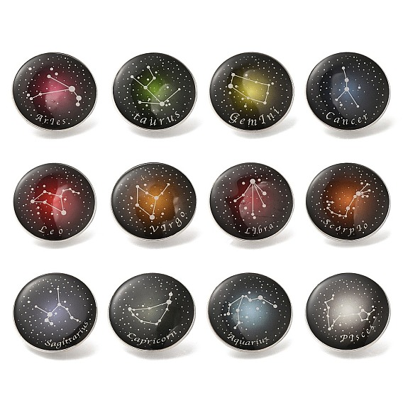 Двенадцать созвездий творческие значки из сплава созвездие броши, платина