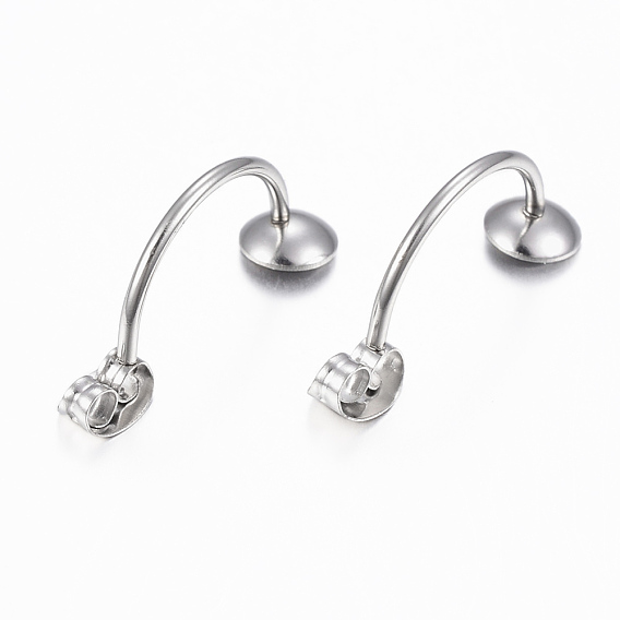 Ion Plating(IP) 304 Stainless Steel Ear Nuts, Friction Earring Backs for Stud Earrings, with Tray