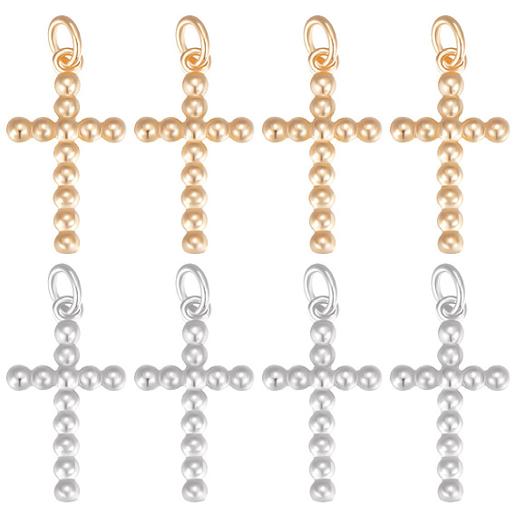 16шт 2 подвески из цветной латуни, религия крест прелести, с открытыми кольцами прыжковых