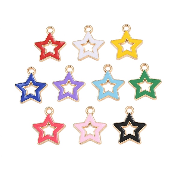 Подвески из эмали и сплава, звезды прелести, золотой свет
