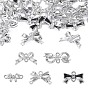 30Pcs 5 Styles Alloy Crystal Rhinestone Bowknot Links Connector Charms, Rack Plating, Cadmium Free & Nickel Free & Lead Free