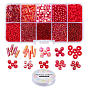 DIY Jewelry Making Kits, Including 12/0 Glass Seed Beads, Glass Bugle Beads, ABS Plastic & Acrylic & Polymer Clay Beads, Elastic Crystal Thread