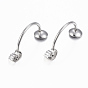 Ion Plating(IP) 304 Stainless Steel Ear Nuts, Friction Earring Backs for Stud Earrings, with Tray