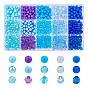 1050Pcs 15 Style Blue Series Transparent & Opaque Acrylic/Plastic Beads