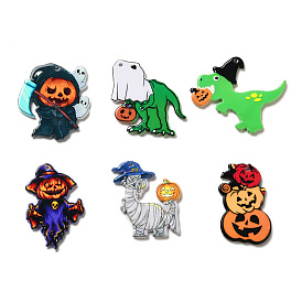 Halloween Printed Acrylic Pendants, Ghost/Dinosour/Pumpkin Charm