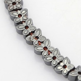 Electroplate Non-magnetic Synthetic Hematite Beads Strands, Butterfly, 4x4x2mm, Hole: 0.5mm, about 129pcs/strand, 15.7 inch