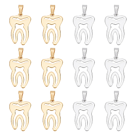 12шт. 2 цвет 201 подвески из нержавеющей стали, зуб