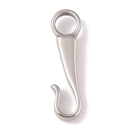 304 Stainless Steel Hook Clasps, Fish Hook Charms, For Leather Cord Bracelets Making, Hook, Polished