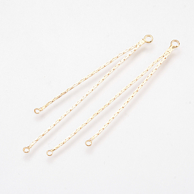 Brass Chain Links, Chandelier Component Links, 3 Loop Connectors, Nickel Free, Real 18K Gold Plated
