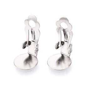 304 conclusions de boucle d'oreille en acier inoxydable, plat rond