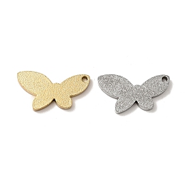 304 Stainless Steel Pendants, Textured, Butterfly