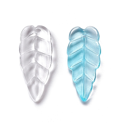 Подвеска из прозрачного стекла с гальванопокрытием, лист прелести