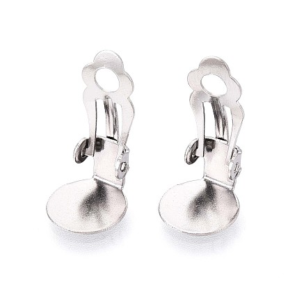 304 conclusions de boucle d'oreille en acier inoxydable, plat rond