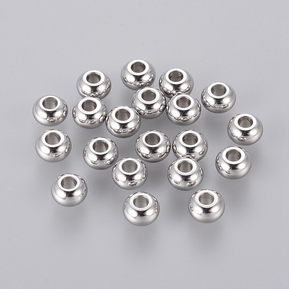 Rondelle 304 Stainless Steel Beads, 5x3mm, Hole: 2mm