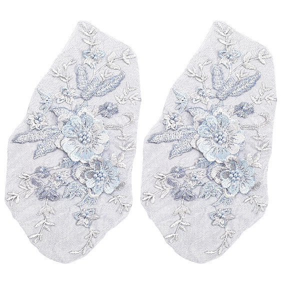 Полиэстеровая компьютерная вышивка на ткани, пришивание аппликаций, с пластиковой бисера, цветок