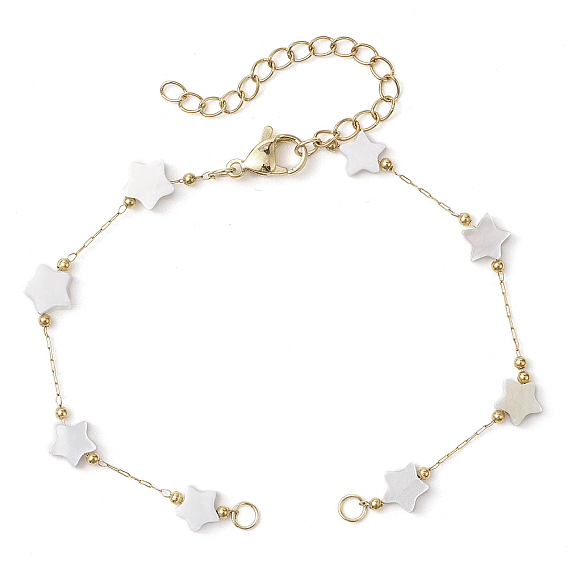 316 цепи из нержавеющей стали, изготовление браслета из бисера из натуральной белой ракушки