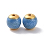 Alloy Beads, with Enamel, Round, Matte Gold Color