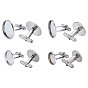 8Pcs 4 Styles 304 Stainless Steel Cuff Buttons, Cufflink Findings for Apparel Accessories