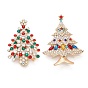 Булавки для лацканов одежды со стразами в виде рождественской елки