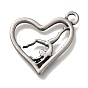 304 кулон из нержавеющей стали, сердце с женским гимнастическим шармом