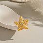 304 Кольца-манжеты из нержавеющей стали со стразами для женщин, морская звезда