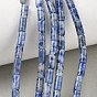 Perles de jaspe tache bleue naturelle, colonne