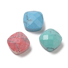 Glass Cabochons, Imitation Gemstone, Faceted Square