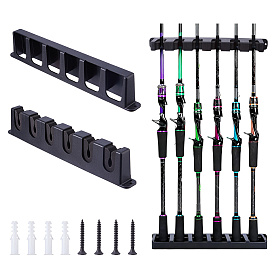 Настенные подставки для рыболовных удочек EVA, с железными винтами и пластиковыми заглушками, прямоугольные